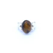 Oeil de Tigre Bague en Argent 13759 / Taille 54