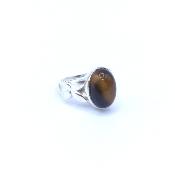 Oeil de Tigre Bague en Argent 13761 / Taille 53.5