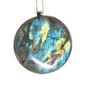 Labradorite pendentif disque 15356