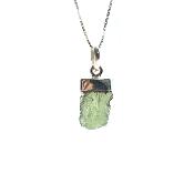 Véritable Moldavite Pendentif Avec Monture en Argent 20249