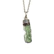 Véritable Moldavite Pendentif Avec Monture en Argent 2222