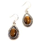 Oeil de Tigre Boucles d'Oreilles Ovale Pendante Choix n°4 BO3A
