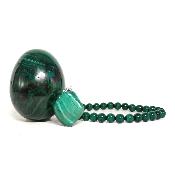Malachite - Lot Oeuf, Bracelet et pendentif