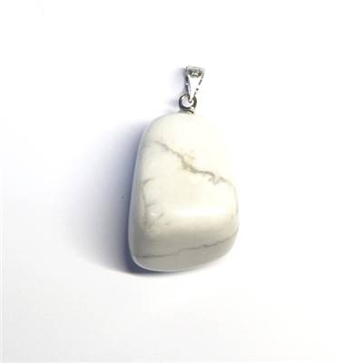 Howlite Pendentif Pierre Roulée