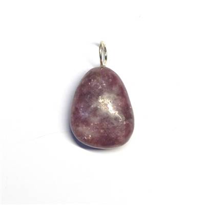 Lepidolite Pendentif Pierre Roulée