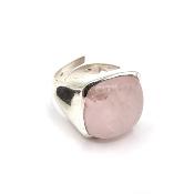 Quartz Rose Bague en Argent 14755 / Taille réglable