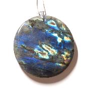 Labradorite pendentif disque 15352