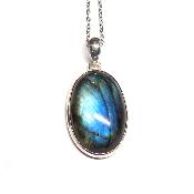 Labradorite Pendentif avec Monture en Argent 2209