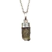Véritable Moldavite Pendentif Avec Monture en Argent 2220