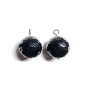 Onyx Noire Pendentif Boule Facetté