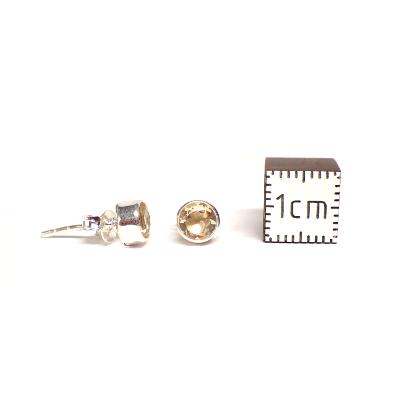 Citrine Boucles d'Oreilles Ronde facette BO1B