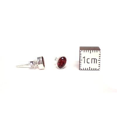 Grenat Rouge Boucles d'Oreilles Ovale Facette BO2B