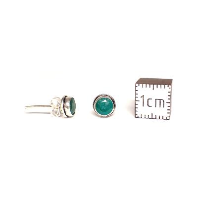 Silimanite verte Boucles d'Oreilles Ronde Choix n°1 BO1A