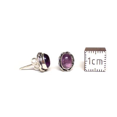 Améthyste Boucles d'Oreilles Ovale Choix n°2 BO2A