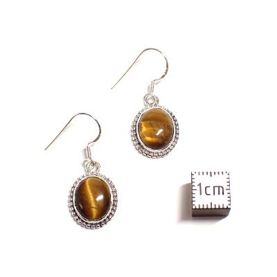 Oeil de TIgre Boucles d'Oreilles Ovale Pendante Choix n°3 BO3A