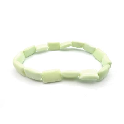 Chrysoprase Citron Bracelet Forme Carrée