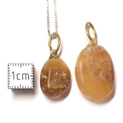 Opale Jaune Pendentif Pierre Roulée