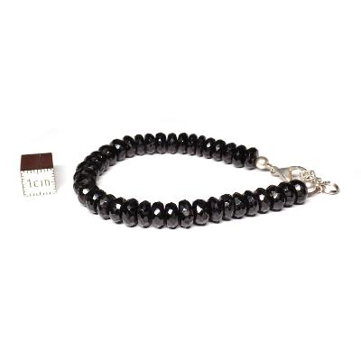 Spinelle Noire Bracelet Disque Facetté