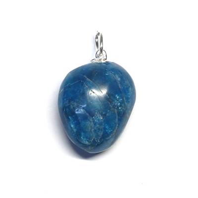 Apatite Bleue Pendentif Pierre Roulée