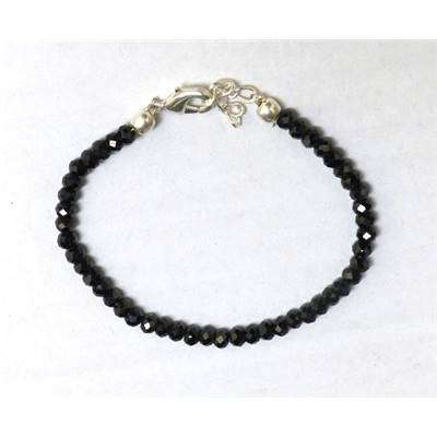 Spinelle Noire Bracelet Facetté - 4mm