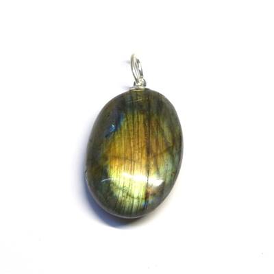 Labradorite Pendentif Pierre Roulée