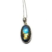 Labradorite Pendentif avec Monture en Argent 04203