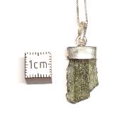 Véritable Moldavite Pendentif Avec Monture en Argent 05732