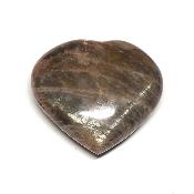 Pierre de lune noire coeur 15473