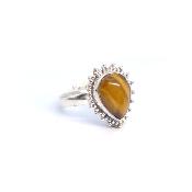 Oeil de Tigre Bague en Argent 19610 / Taille réglable