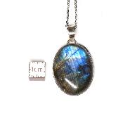 Labradorite Pendentif avec Monture en Argent 2207