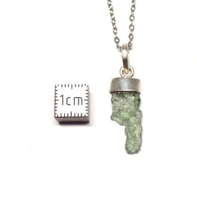 Véritable Moldavite Pendentif Avec Monture en Argent 2223