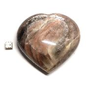 Pierre de lune noire coeur 2257