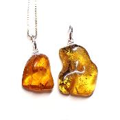 Ambre de la Baltique Pendentif Pierre Roulée