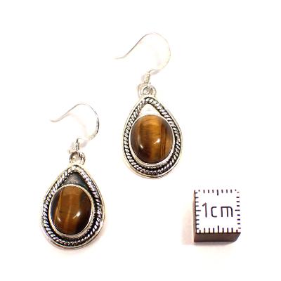 Oeil de Tigre Boucles d'Oreilles Ovale Pendante Choix n°4 BO3A