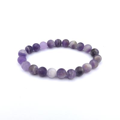Améthyste du Brésil Bracelet Boule dépolie 