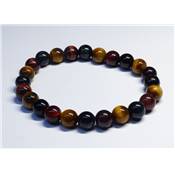 Oeil de Taureau (boeuf) - Tigre - Faucon Mixte Bracelet Boule