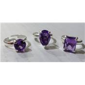 Améthyste du Brésil Bague réglable - Argent 925