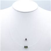 Véritable Moldavite Collier Disque Facetté