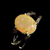 Bague Opale d'Éthiopie 13570 / Taille réglable 