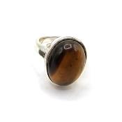 Oeil de Tigre Bague en Argent 14779 / Taille réglable
