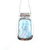 Larimar Pendentif Avec Monture en Argent 19518