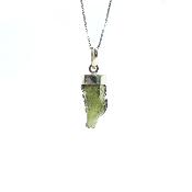 Véritable Moldavite Pendentif Avec Monture en Argent 20243