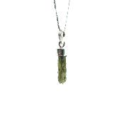 Véritable Moldavite Pendentif Avec Monture en Argent 20250