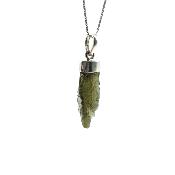 Véritable Moldavite Pendentif Avec Monture en Argent 20251