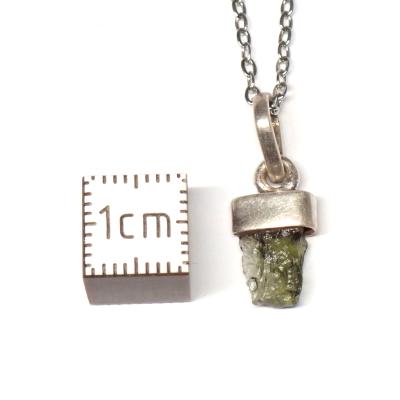 Véritable Moldavite Pendentif Avec Monture en Argent 2214