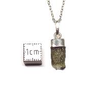 Véritable Moldavite Pendentif Avec Monture en Argent 2220