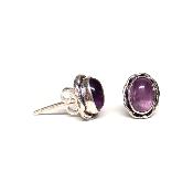Améthyste Boucles d'Oreilles Ovale Choix n°2 BO2A