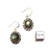 Labradorite Boucles d'Oreilles Ovale Pendante Choix n°1 BO3A