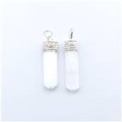 Selenite Blanche Pendentif Pointe Unique