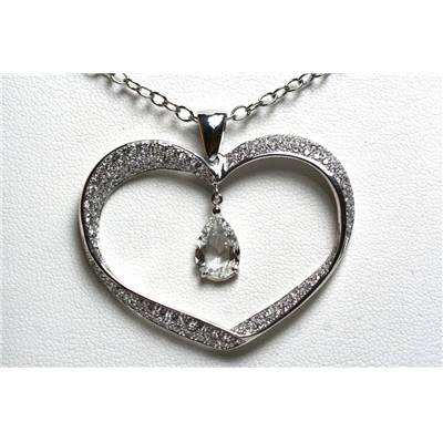 Larmes de Marie - Pendentif Or Blanc et en Diamant 02464